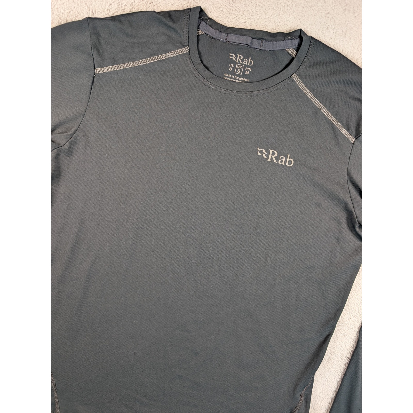 Rab Force Long Sleeve Tee Mens Small Black Technical Base Layer Hiking Shirt